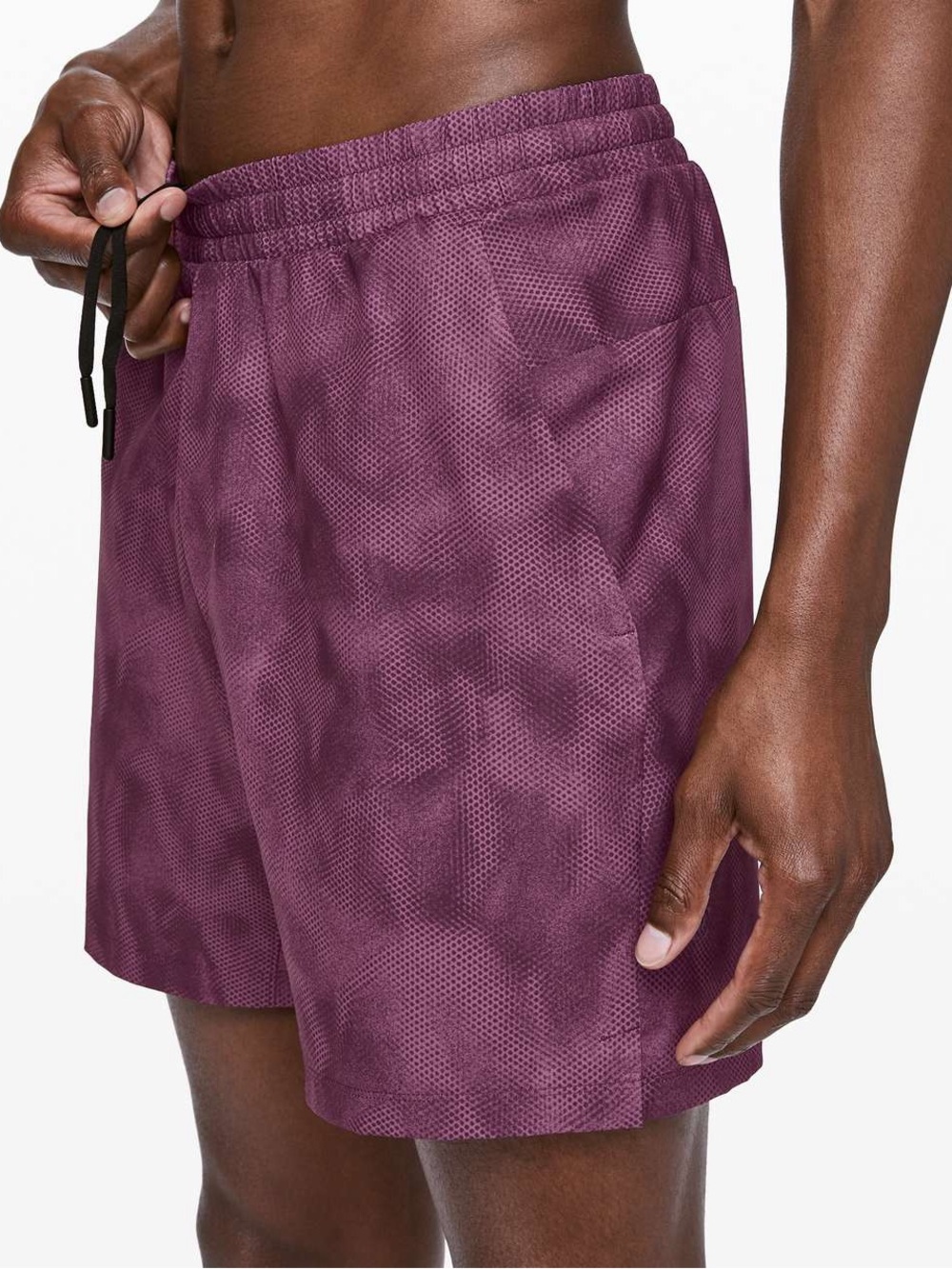 Lululemon Channel Cross Swim Shorts 7" Shadow Vintage Plum Multi No Liner XL